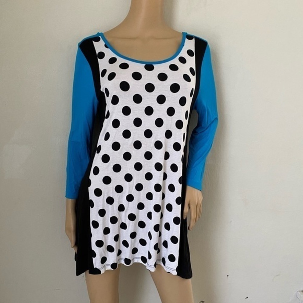 LYNN RITCHIE SILVER Tunic Blouse Shirt Size M